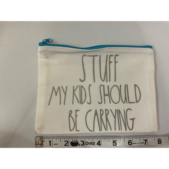 STUFF MY KIDS SHOULD BE CARRYING small makeup bag CUSTOM UNIQUE coin purse zip - Picture 3 of 5